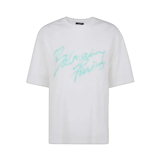 Logo Brush Print Boxy T-Shirt