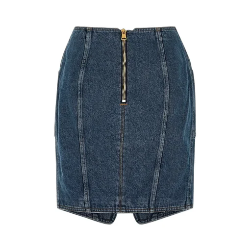 Belted Short Denim Skirt