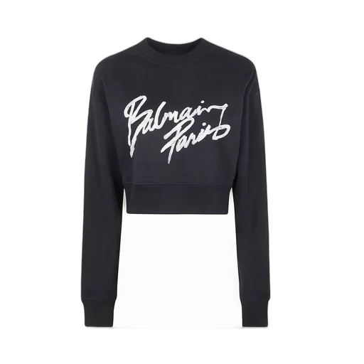 Logo Printed Cropped Sweatshirt