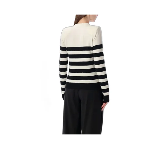 Striped Buttoned Knit Jumper
