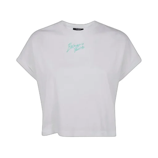 Logo Embroidered Cropped T-Shirt