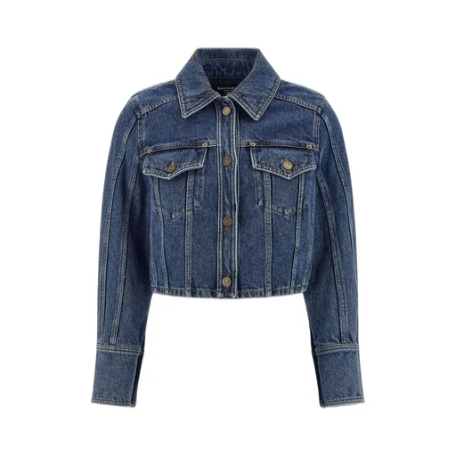 Cropped Faded Denim Jacket