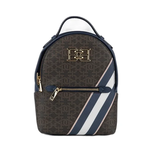 Monogram Printed Zipped Backpack