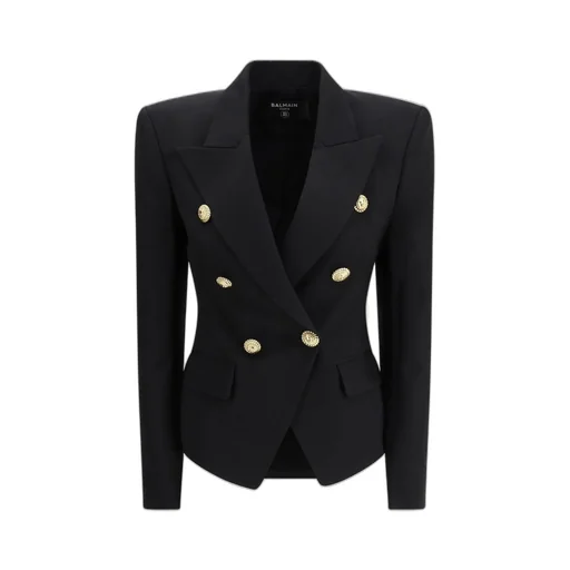 Double Breasted Fitted Grain De Poudre Jacket