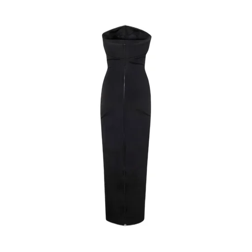 Buckle Embellished Strapless Maxi Dress