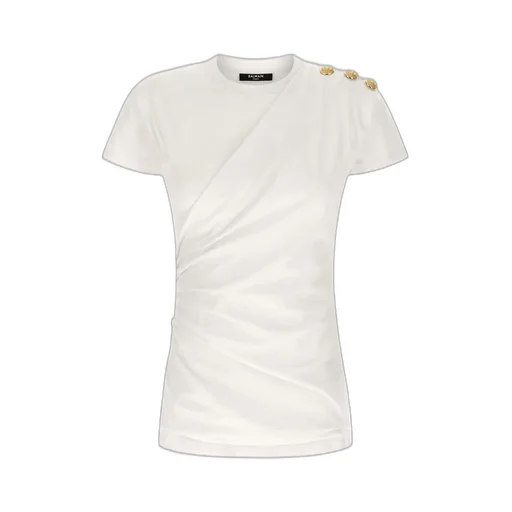 Buttons Draped T-Shirt