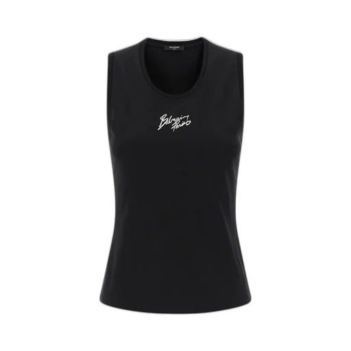 Brushed Logo Printed Relaxed Tank Top