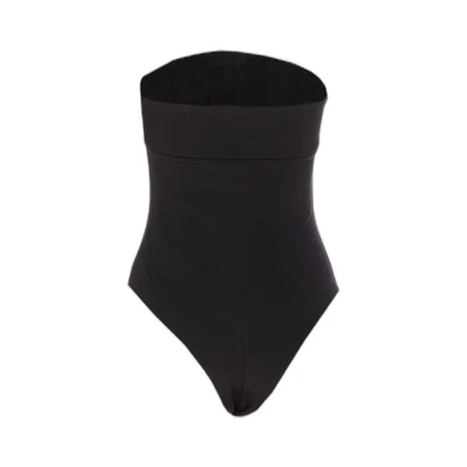 Buckle Detailed Crepe Bustier Bodysuit