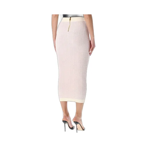 Buttoned Tweed Skirt