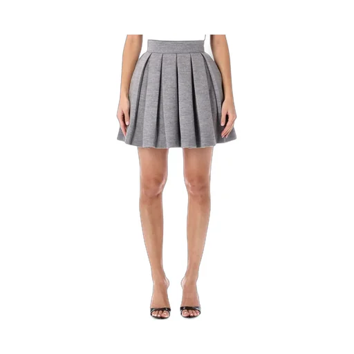 Short Pleated Knit Skirt