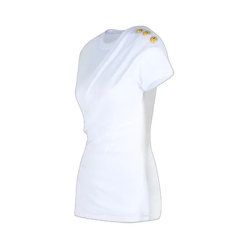 Short-Sleeved Draped Jersey T-Shirt