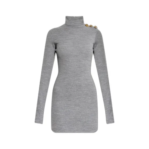 Turtleneck Long-Sleeve Dress