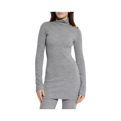 Turtleneck Long-Sleeve Dress