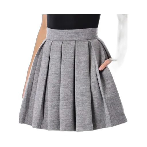 Short Pleated Knit Skirt
