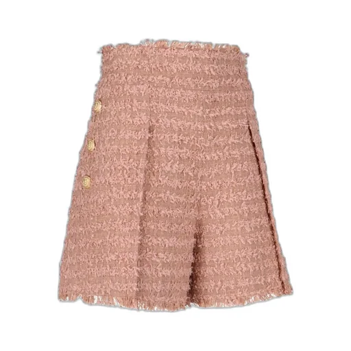 Buttoned Tweed Shorts