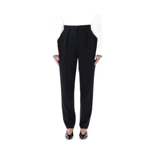 High Waisted Grain De Poudre Trousers