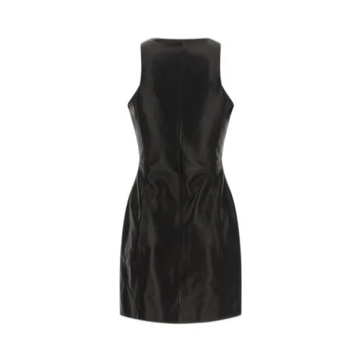 Short Sleeveless Leather Dress