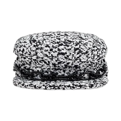 Tweed Chain Detailed Flat Cap