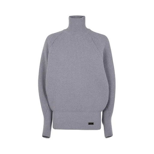 High-Neck Ribbed Knit Jumper