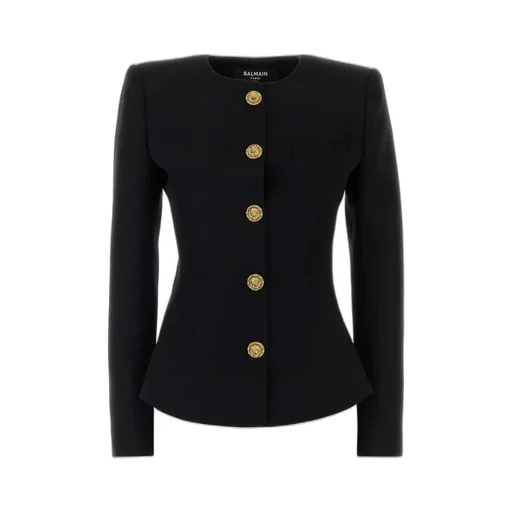 Peplum Hem Single Breasted Jacket
