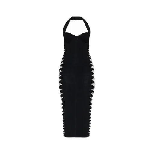 Halterneck Slits Midi Dress