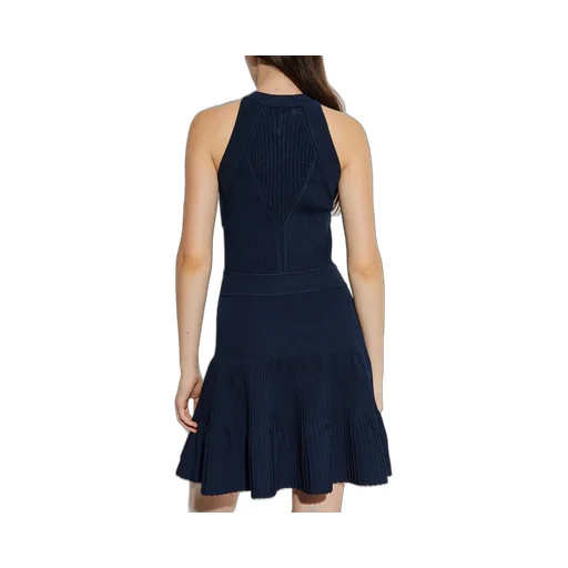Halter-Neck Sleeveless Ribbed Dress