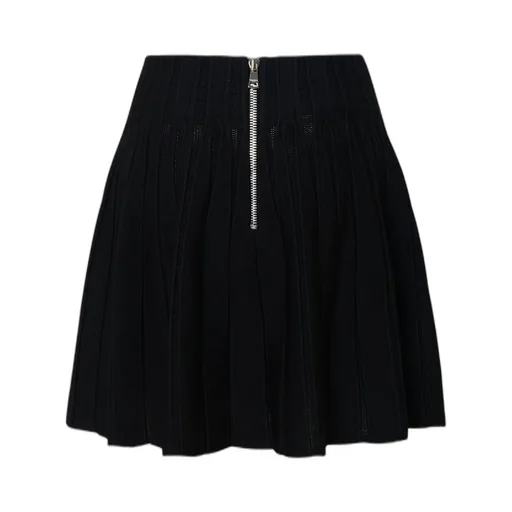 High-Waist Pleated Skater Skirt
