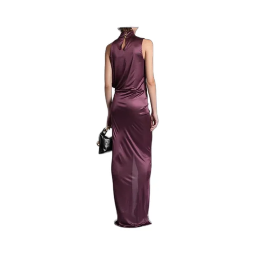 Draped Satin Long Dress