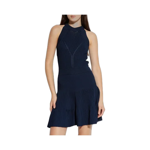 Halter-Neck Sleeveless Ribbed Dress