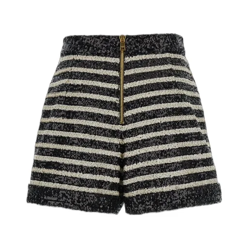 Horizontal Striped Embellished Shorts