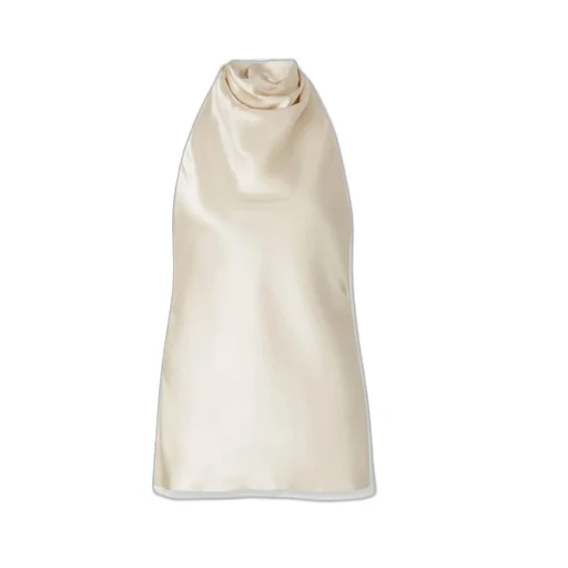 Halterneck Crepe Satin Top