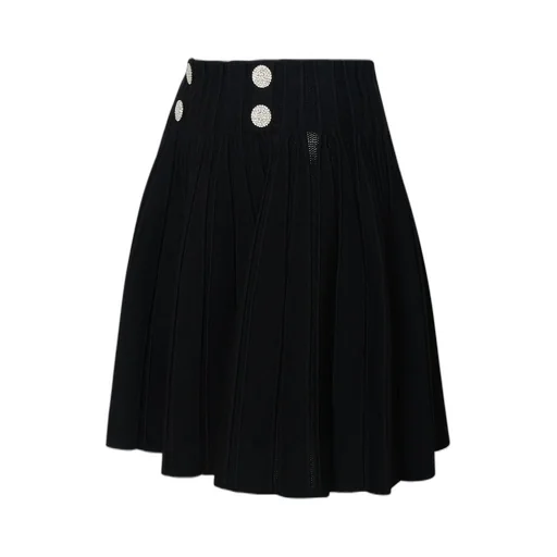 High-Waist Pleated Skater Skirt