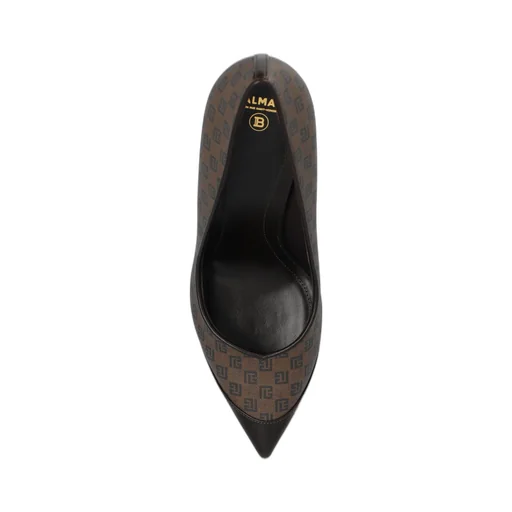 Monogrammed Pointed-Toe Pumps