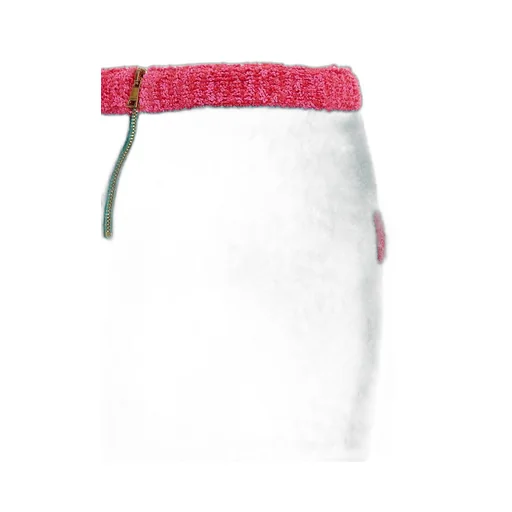 Two-Tone Buttoned Knit Skirt
