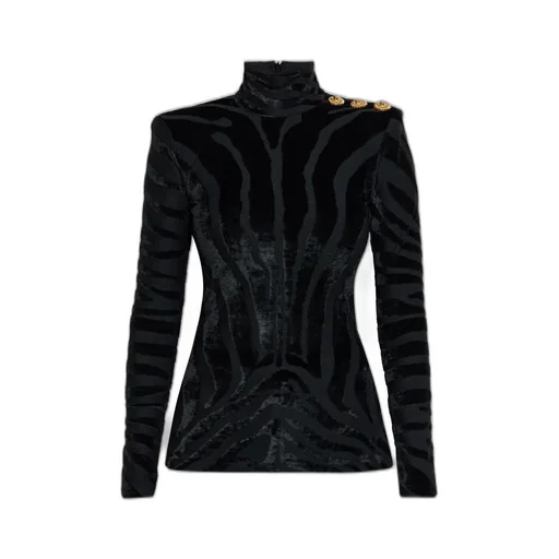 High Neck Zebra Top