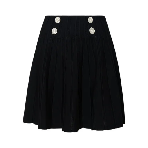 High-Waist Pleated Skater Skirt