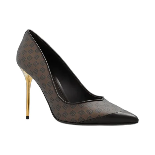 Monogrammed Pointed-Toe Pumps