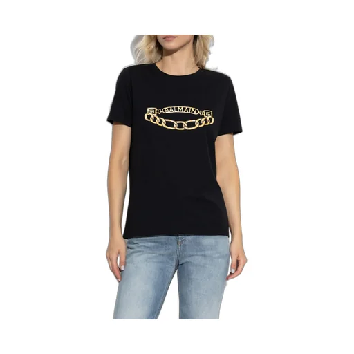 Short-Sleeved Balmain Chain Print T-Shirt