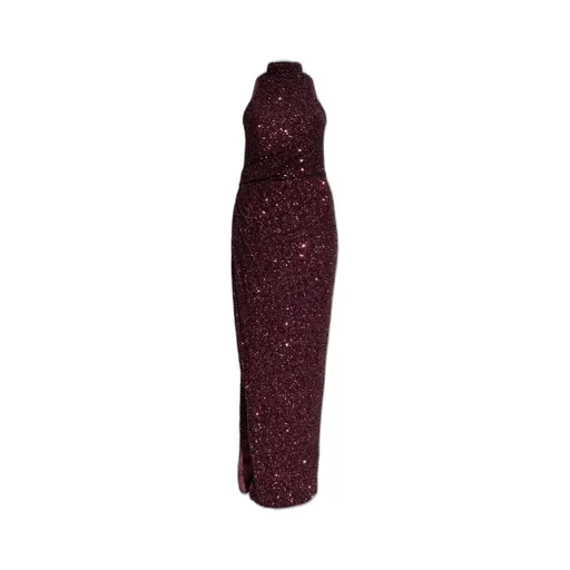 High-Neck Sequin Embellished Dress
