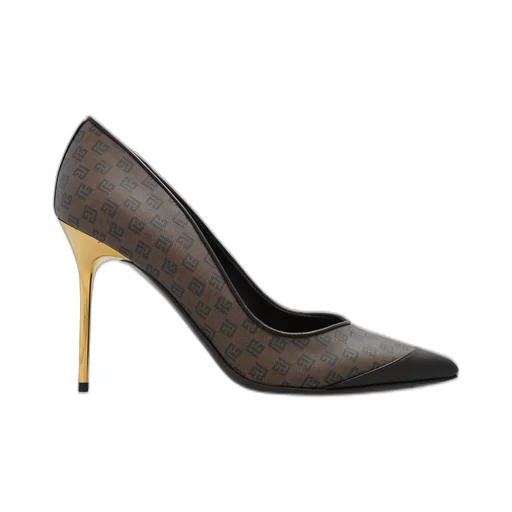 Monogrammed Pointed-Toe Pumps
