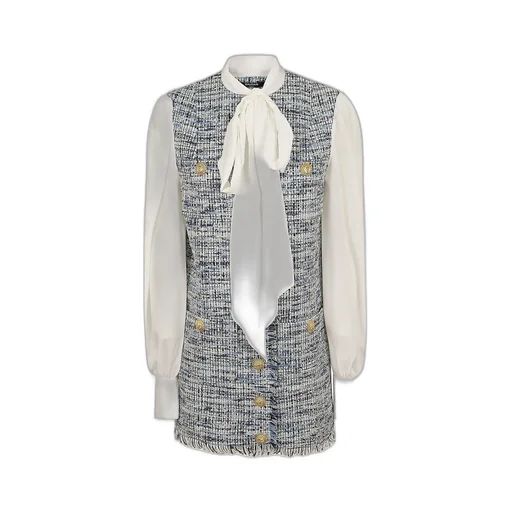 Pussy Bow Tweed Dress