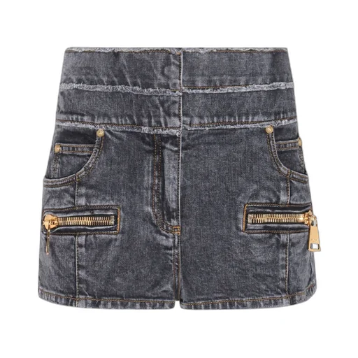 High Waist Faded Denim Mini Shorts