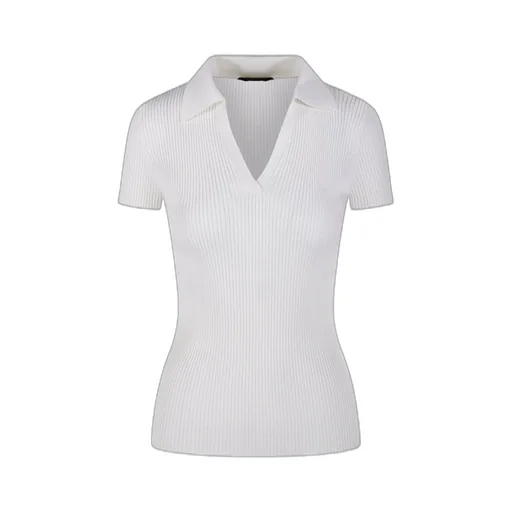 V-Neck Ribbed Polo Top