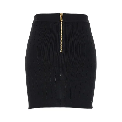 Button Detailed High-Rise Mini Skirt