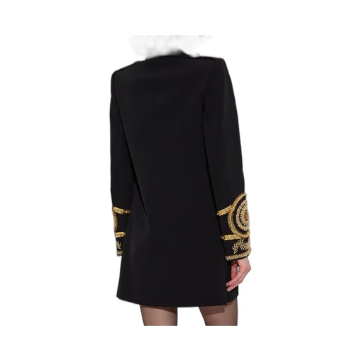 Embroidered Pattern Double-Breasted Blazer