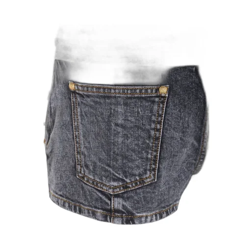 High Waist Faded Denim Mini Shorts