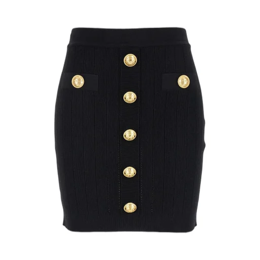 Button Detailed High-Rise Mini Skirt