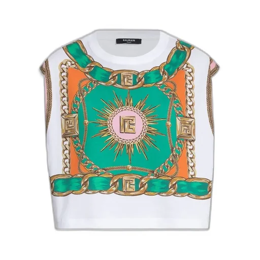 Foulard Printed Cropped T-Shirt