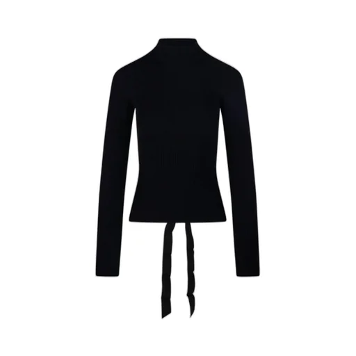 Lace-Up Fitted Turtleneck Jumper