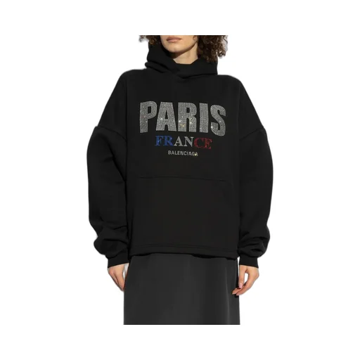 Paris Logo Embellished Hoodie